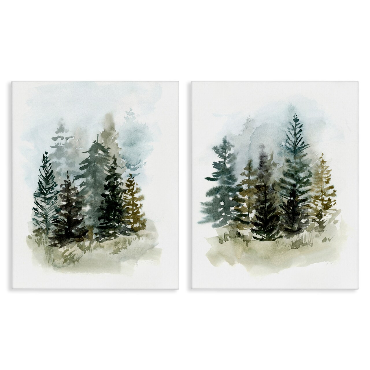 Stupell Industries Pine Trees Forest Grove 2 pc Canvas Wall Art Set Design by Victoria Barnes